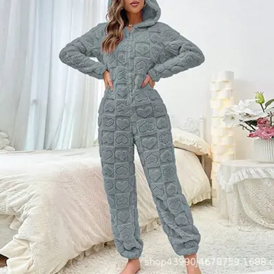 Image de Pyjama Hiver Doux et Chaud pour Femme