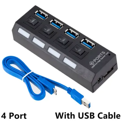 Image de Hub USB 3.0 7 Ports avec Alimentation - Connectivité Rapide pour PC