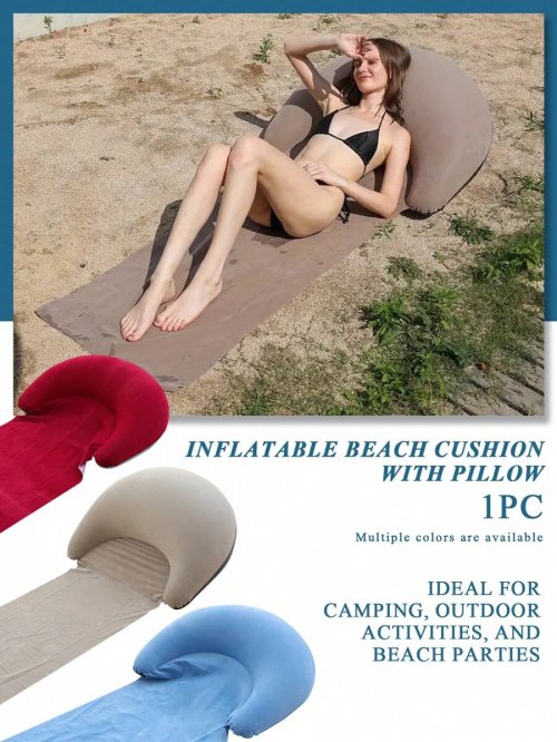 Image of Portable Outdoor Camping Inflatable Beach Mat – Compact, Lightweight, and Easy-to-Use Sleeping Pad for Beach Parties, Picnics, and Outdoor Adventures