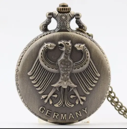 Image de Montre de Poche Vintage Aigle en Bronze - Élégance & Histoire