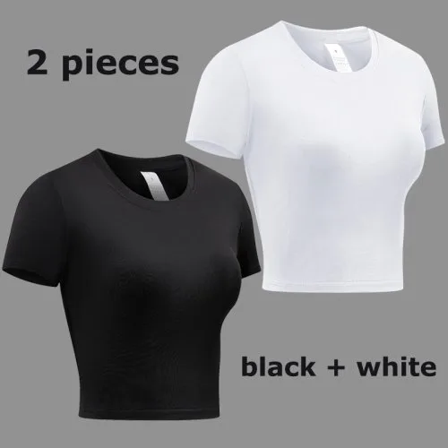 Schwarz weiß kurz t-shirt
