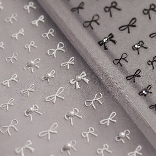 Immagine di 1 pz 5D giapponese piccolo fiocco nastro bowknot adesivo per unghie di alta qualità MIni Kawaii diamante adesivo decalcomanie decorazioni per unghie fai da te