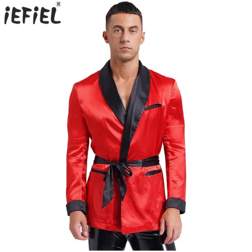 Bild von Eleganter Herren-Nachthemd Kimono mit Gürtel