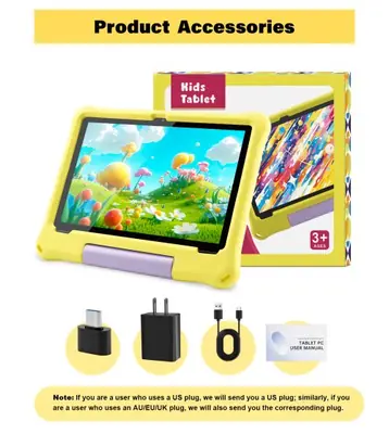 Image de Tablette Éducative 10.1'' pour Enfants - Android 15, 4GB RAM, 64GB ROM