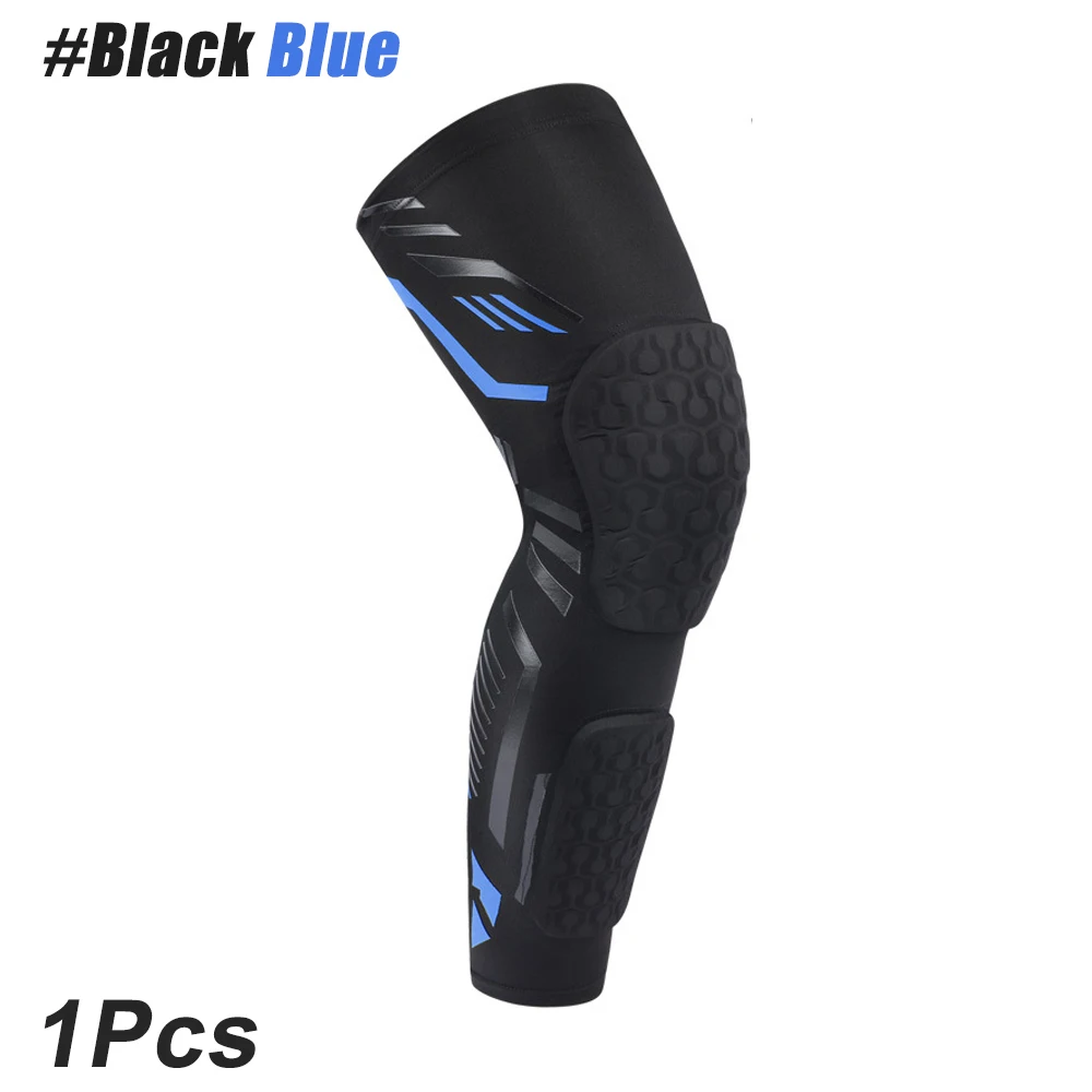 Image of 1Piece Padded Knee Compression Sleeves Long Leg Sleeve Calf Protection for Sports - Soccer Knee Pads Shin Brace for Adult Youth