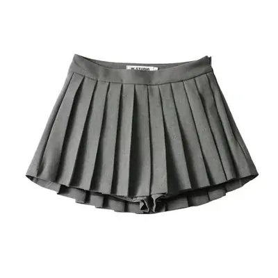 Image de Jupe Plissée Mini Haute Taille - Style Vintage Coréen