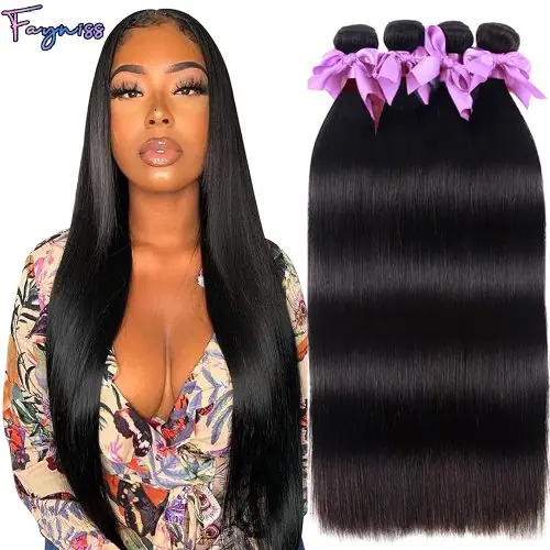 Image de Extensions cheveux brésiliens Remy lisses naturels 100% humains