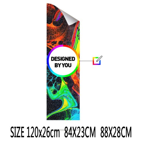 Imagen de Cinta de agarre personalizada para patinetas longboard y crucero con papel de lija – Diseño único y adherencia superior