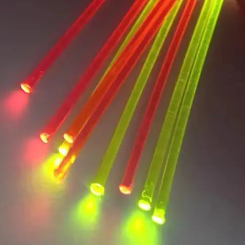 Image de Tiges Fiber Optique 4 Pouces - Rouge, Orange, Vert - Pour Arc à Poulies