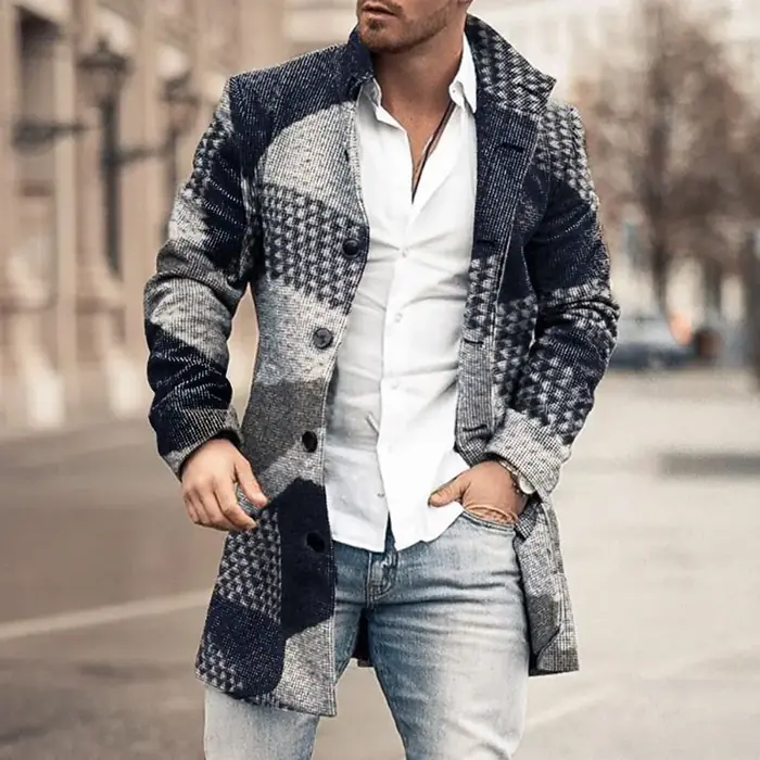 Image de Veste Homme Longue Automne-Hiver 2024 - Style Décontracté & Élégant