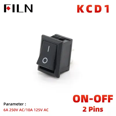 Image de Mini Interrupteur à Bascule 10A - Marche/Arrêt 21x15mm