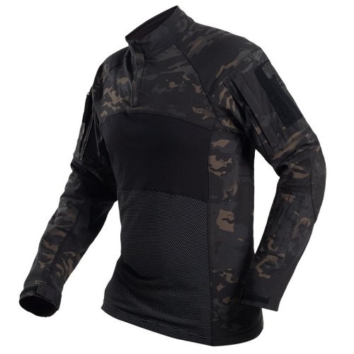 Immagine di Uomo Outdoor New Tactical Camo Frog camicie t-Shirt traspirante antigraffio resistente all'usura arrampicata combattimento caccia camicia da uomo