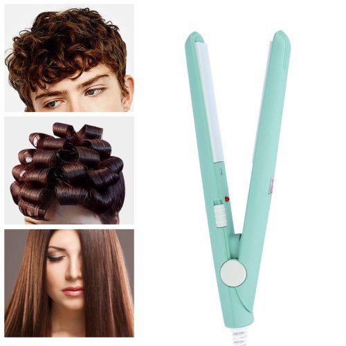 Afbeelding van Natuurlijke Draagbare Mini Stijltang voor Haarstyling – Perfect voor Kort Haar, Wave en Krullen bij Mannen en Vrouwen met Dubbele Spanning