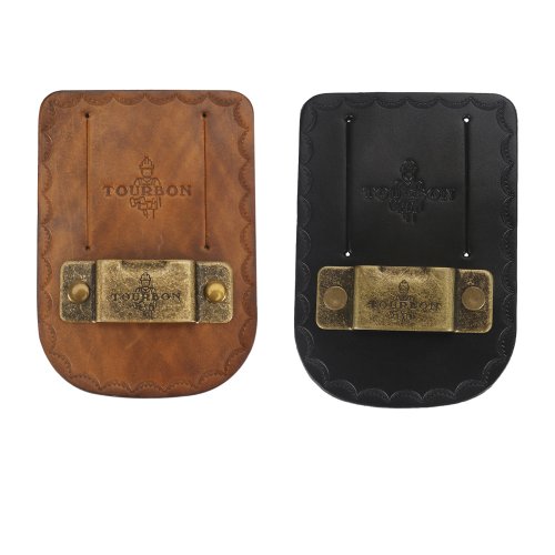 Afbeelding van Leren Meetlint Houder met Metalen Clip – Robuuste Tool Tapes Holster voor Werkriem