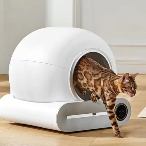 Image of Smart Cat Litter Box Fully Automatic Large Capacity Cat Litter Box Semi-enclosed Smart Cat Toilet APP Remote Control