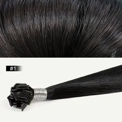 Imagen de Extensiones de Cabello Humano Natural con Punta Plana, Liso y Fusión de Cápsula de Queratina, Color Marrón Rubio, 30 Pulgadas