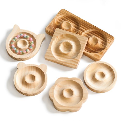 Image of Natural Wood Beading Design Board – Versatile Jewelry Making Station with Bracelet Display Stand & Craft Tray for Necklaces and DIY Projects