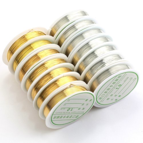 Afbeelding van 0.2mm-1mm Gouden Verzilverd Koperdraad String Draad Metalen Kralen Draad voor Ketting Armband Accessoires Sieraden maken DIY