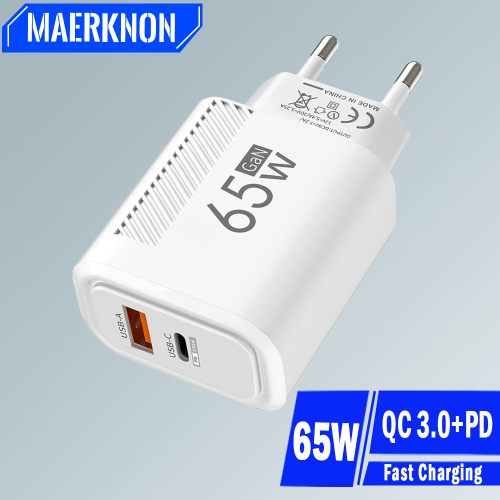 Afbeelding van 65W PD USB-C Snelle Oplader met GaN-Technologie voor Samsung Galaxy S22, S21, iPhone 14, 13, Xiaomi, Huawei, LG en andere smartphones – Compacte en Efficiënte Oplader met USB-C Poort