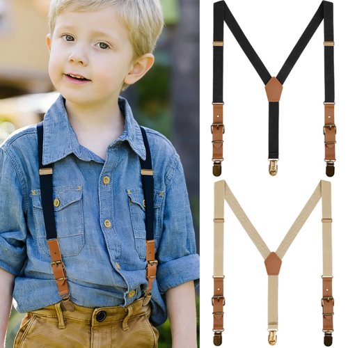 Imagen de Tirantes Elásticos Ajustables para Niños y Niñas de 2 cm con Espalda en Y, 3 Clips, Cinturón Suspenso para Pantalones - Accesorios de Moda Infantil