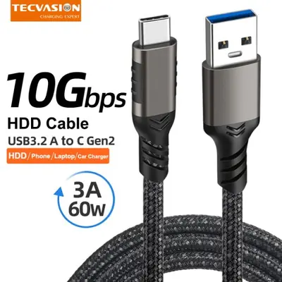 Image de Câble USB-C 10Gbps - Charge Rapide 60W & Transfert Ultra-Fast