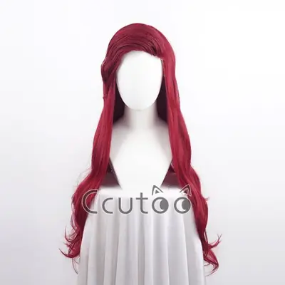 Image de Perruque Ariel Rouge Profond - Cosplay Princesse Petite Sirène