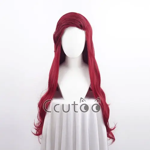 Image de Perruque Ariel Rouge Profond - Cosplay Princesse Petite Sirène