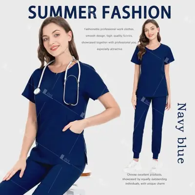 Image de Uniforme Médical Professionnel - Blouse + Pantalon Élastique