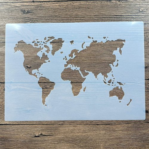 Afbeelding van A4 29*21 cm DIY Stencils muurschildering Plakboek Kleuring Embossing Album Decoratieve Papieren Kaart Template muur Wereldkaart