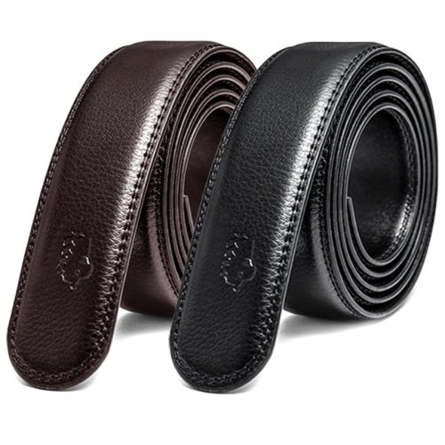 Zdjęcie Elegancki pasek męski z prawdziwej skóry bydlęcej – naturalny, bez klamry, do samodzielnego zakładania, idealny na co dzień