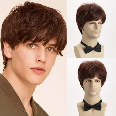Image de Perruque Courte Bouclée Naturelle pour Homme