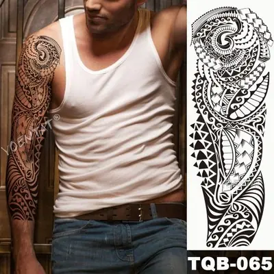 Image de Tatouage Temporaire Tribal Imperméable - Manche Complète