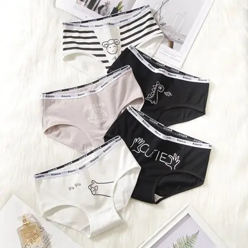 Image de Ensemble de 5 Culottes en Coton Mignonnes avec Dessin Animé