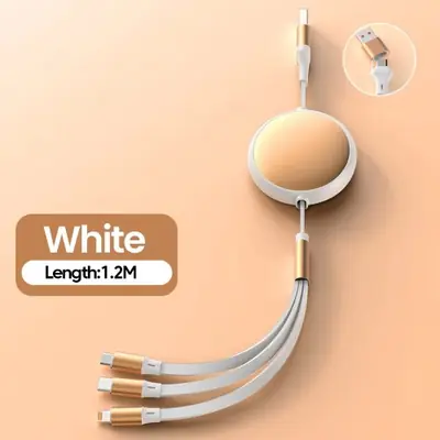 Image de Câble USB-C Rapide 120W 3-en-1 Rétractable