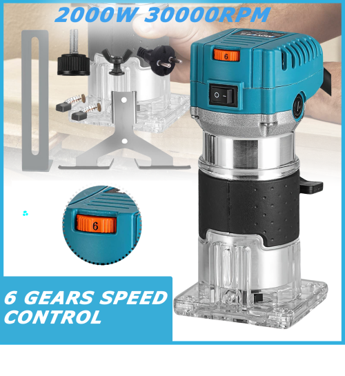 Image of 2000W Electric Wood Router Electric Trimmer Woodworking Milling Engraving Slotting Trimming Machine Carving Router Tool