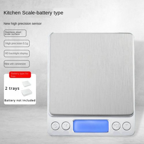 Immagine di Bilancia da cucina digitale Mini tascabile in acciaio inossidabile Gioielli di precisione Bilancia elettronica Peso Oro Grammo 0,1/3000 g Bilancia