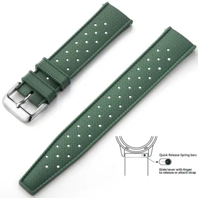 Image de Bracelet de montre en silicone tropical 18-22mm, étanche et coloré