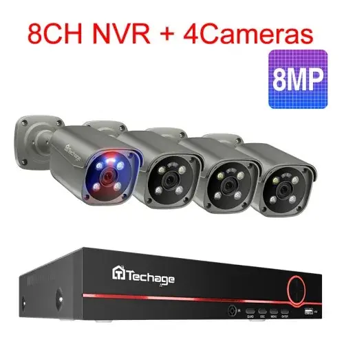 8CH 4Pcs 8MP caméra