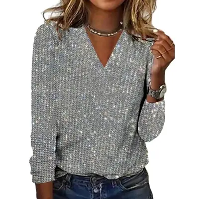 Image de Blouse Pailletée Élégante pour Femmes - Style Fête & Club