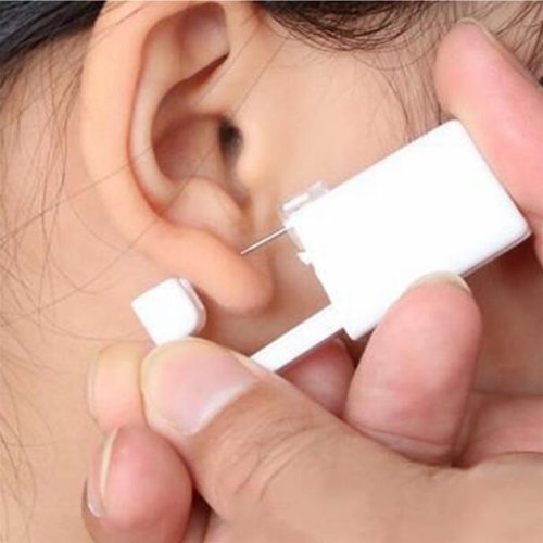 Immagine di Kit per piercing all'orecchio sterile monouso da 4 mm 2 pezzi, pistola per piercing all'elica del trago della cartilagine senza dolore set di macchine per punzonatrici gioielli con perno