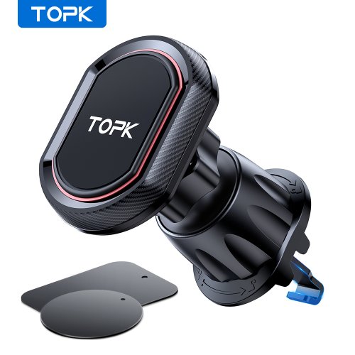 Image of Topk Magnetic Car Phone Holder – Upgraded N52 Super Strong Magnetic Mount for Car Air Vent, Universal Compatibility with All Smartphones