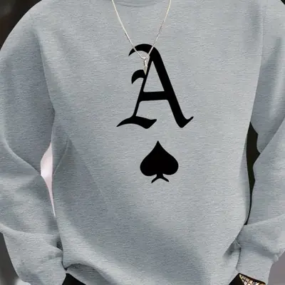 Image de Sweatshirt Homme Imprimé Cartes à Jouer - Style Décontracté Automne-Hiver
