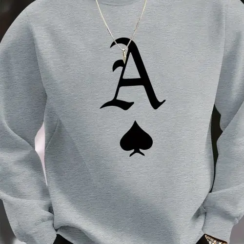Image de Sweatshirt Homme Imprimé Cartes à Jouer - Style Décontracté Automne-Hiver