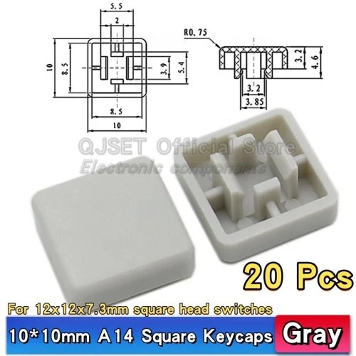 A14 10x10mm grijs