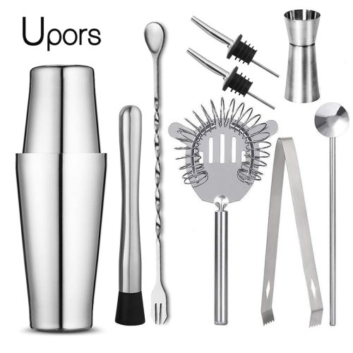 Immagine di UPORS Boston Shaker Set da Bar professionale per barista in acciaio inossidabile con miscelatore per Cocktail Martini