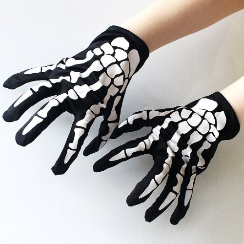 Afbeelding van Korte Halloween Geest Handschoenen - Skelet Cosplay Accessoire voor Feesten en Optredens
