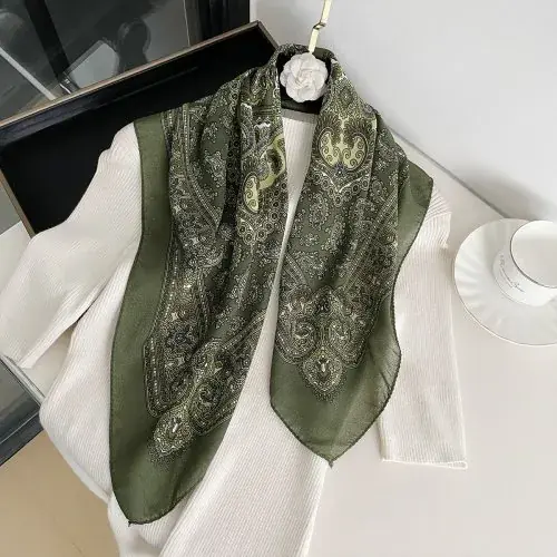 Image de Écharpe Paisley Luxe 70x70 cm - Foulard Coton Femme