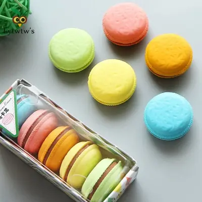 Image de Gommes Macarons Colorées - Lot de 5