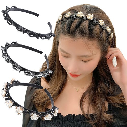 Imagen de Diadema Punk con Perlas y Clip - Accesorio de Moda para Mujer