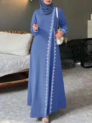 Image de Robe Dentelle Bohème Musulmane - Élégance Islamique